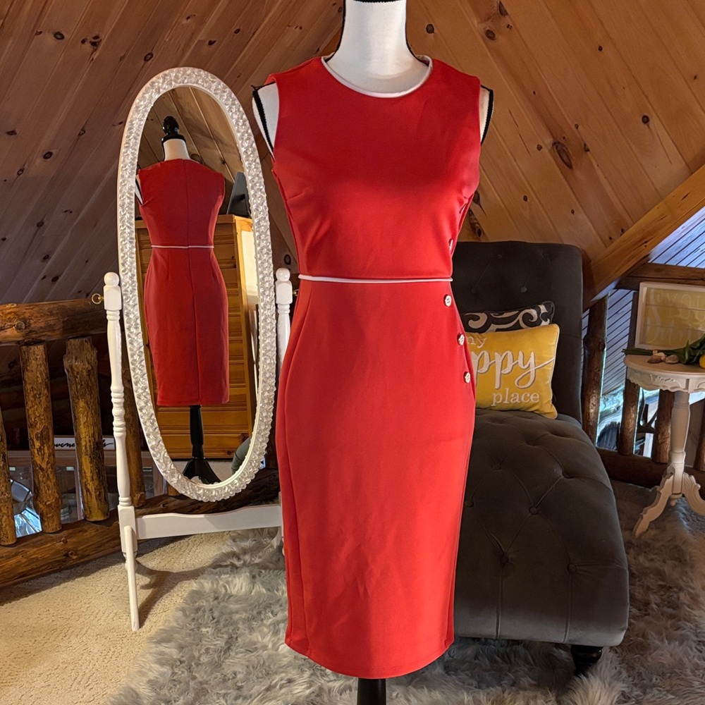 Enfocus Studio Red Midi Dress